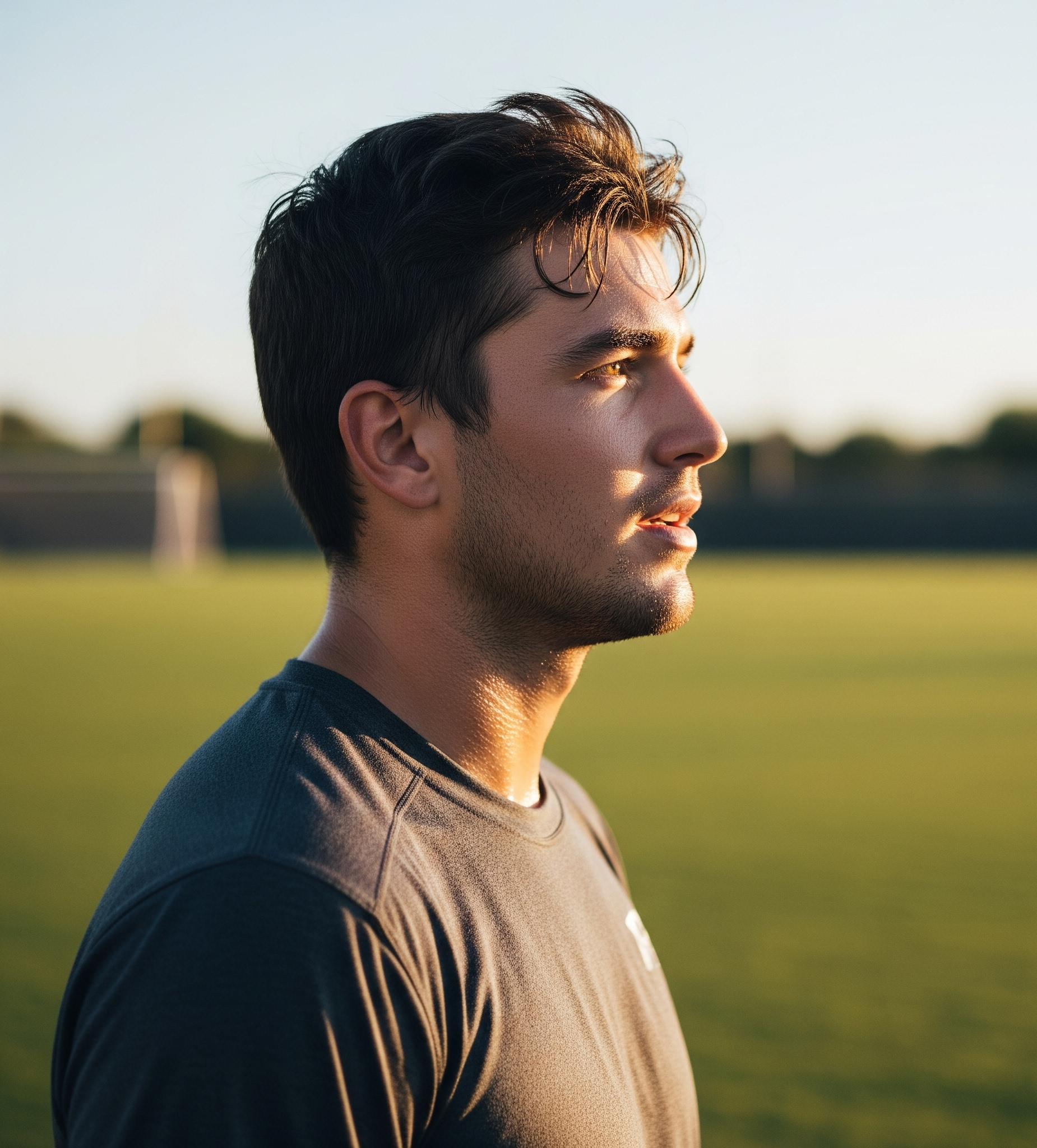 An athlete looking happy and confident during practice